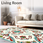 Ornate Floral Medallion Pattern Rug