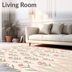 Pastel Floral Meadow Pattern Rug