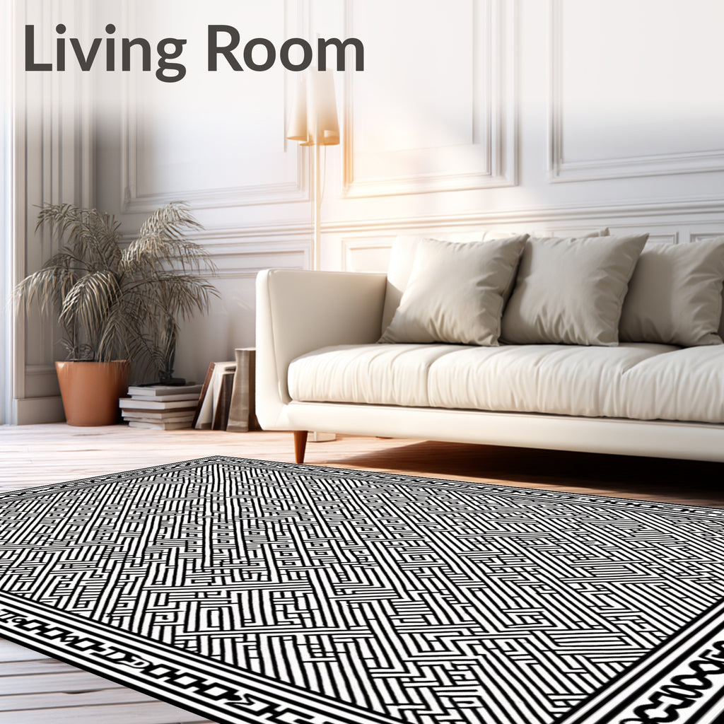 Intricate Geometric Maze Pattern Rug