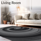 Monochrome Swirl Pattern Rug