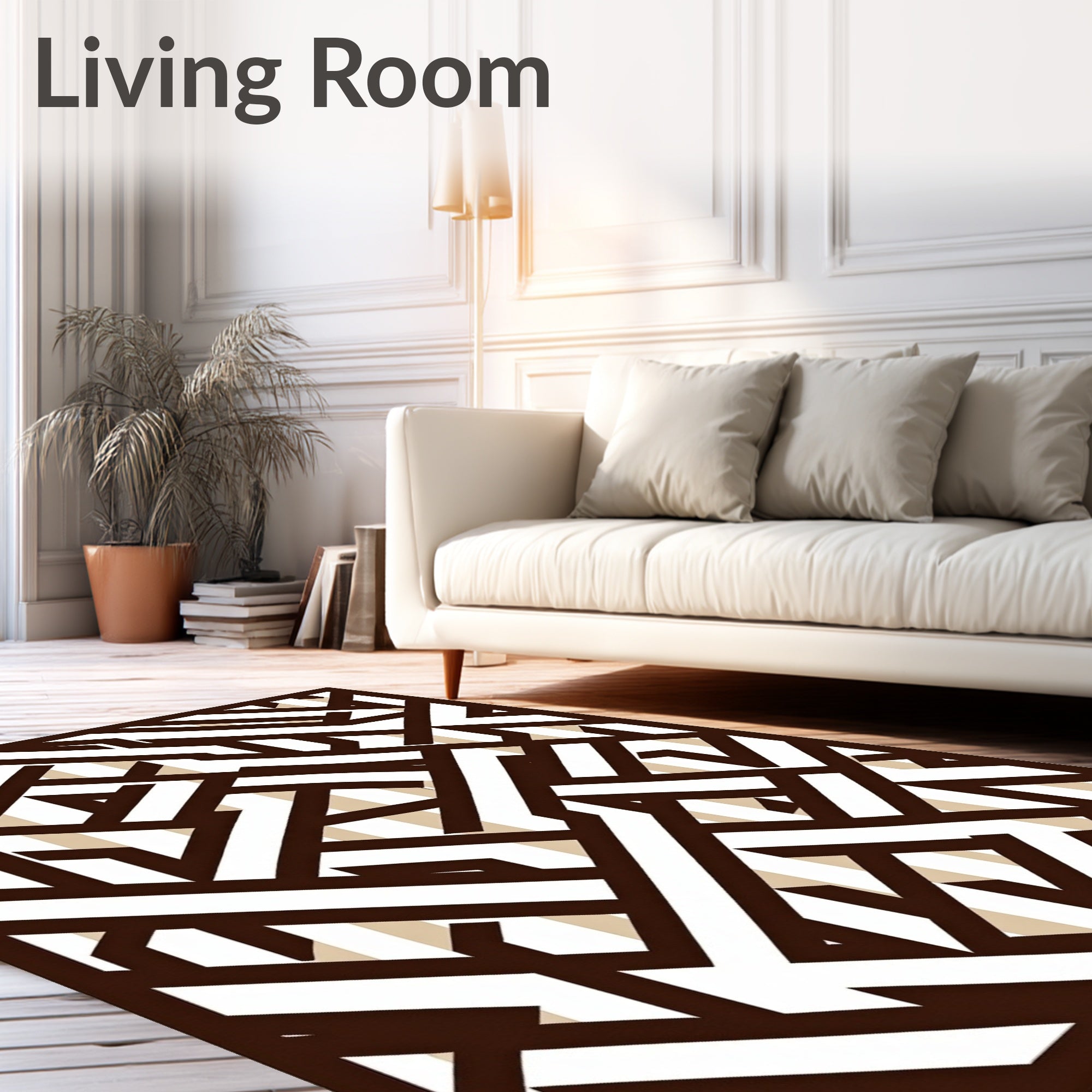 Geometric Interlocking Lines Rug