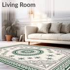 Emerald Jewel Medallion Pattern Rug