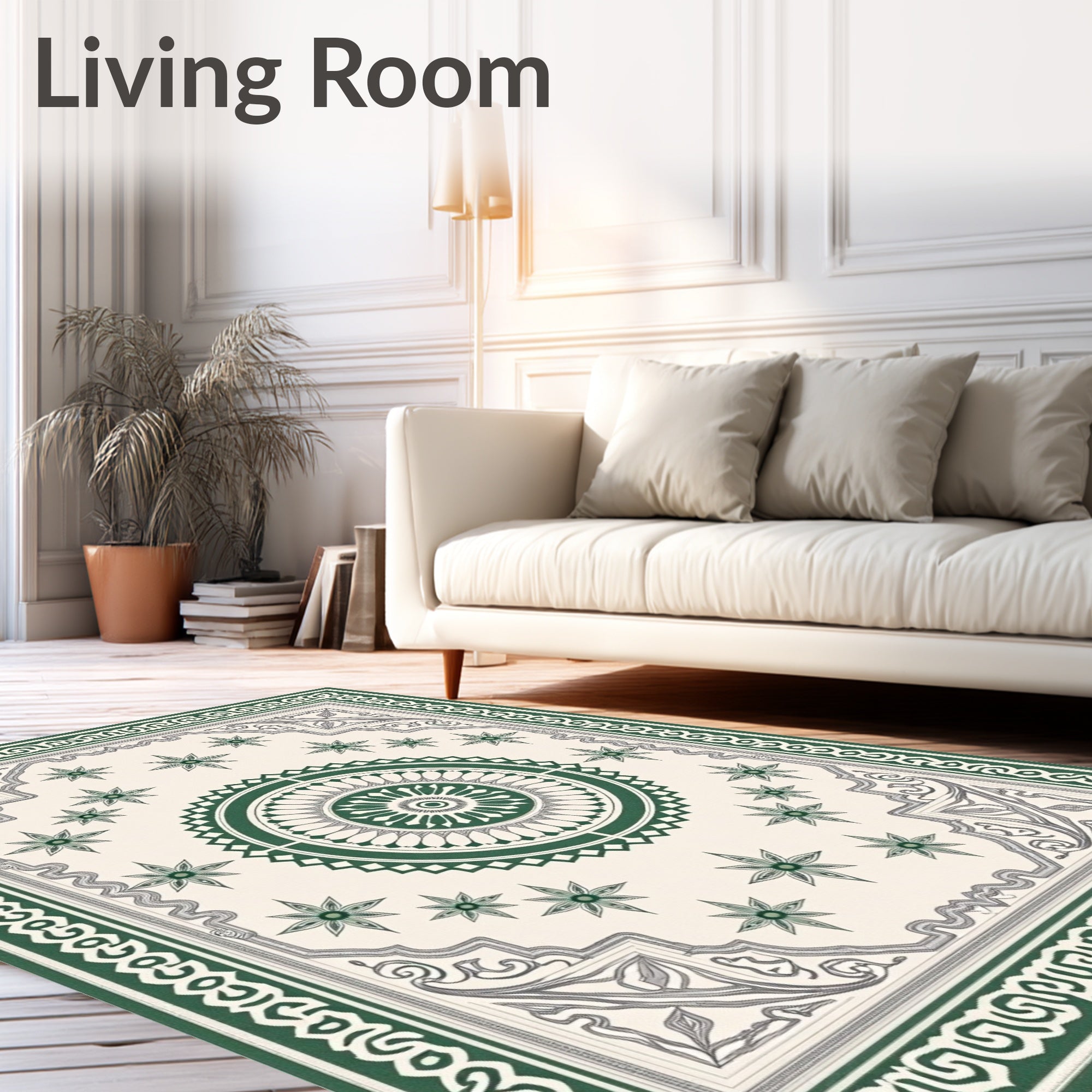 Emerald Jewel Medallion Pattern Rug