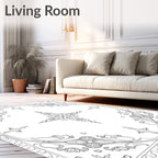 Elegant Floral Art Nouveau Design Rug