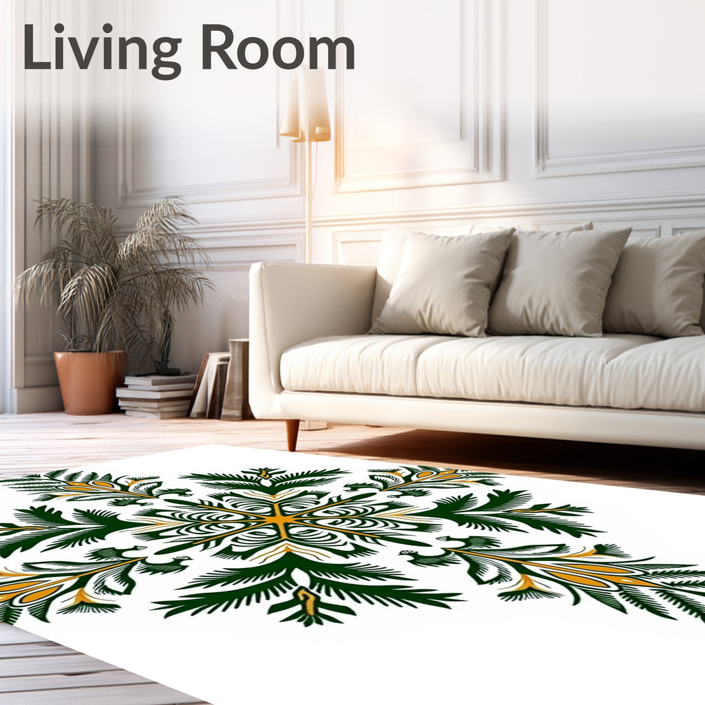 Foliage Intricate Geometric Pattern Rug