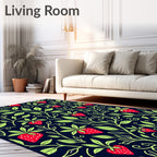 Strawberry Vine Foliage Pattern Rug