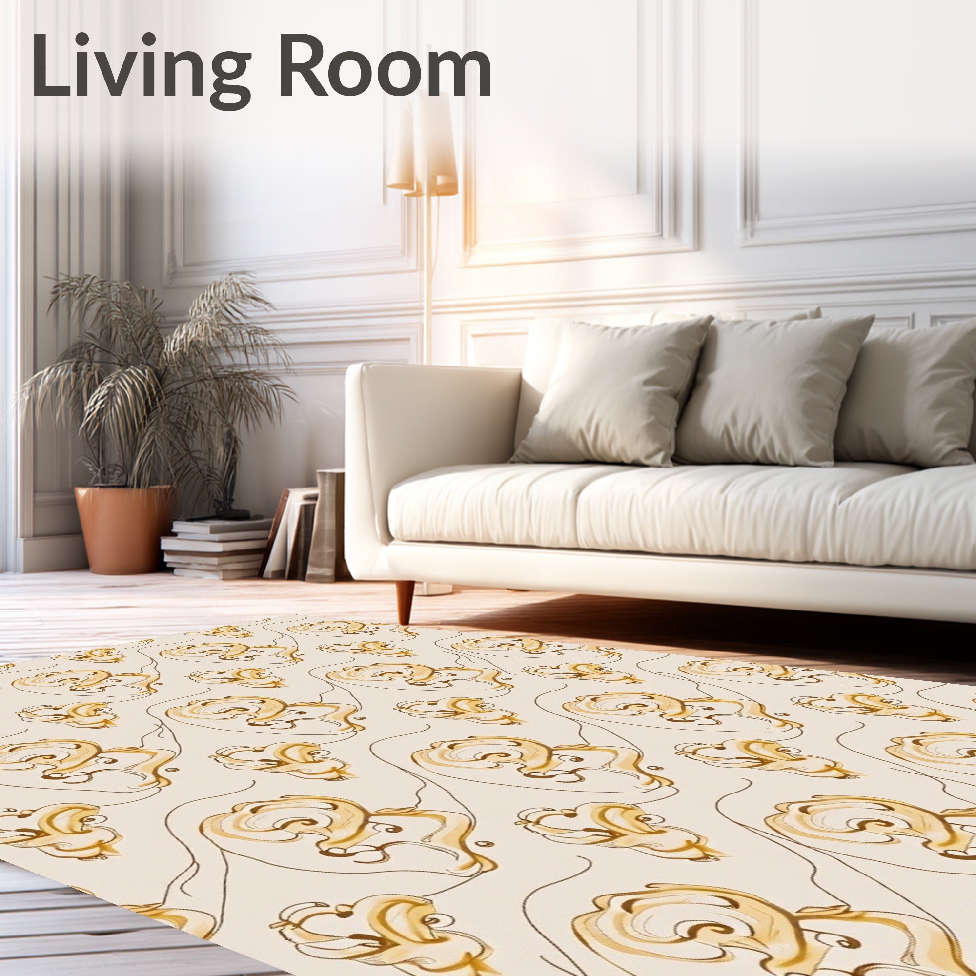 Abstract Swirls Organic Pattern Design Rug