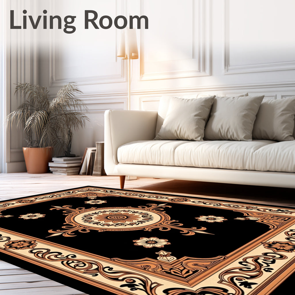 Ornate Floral Scrollwork With Central Medallion Rug