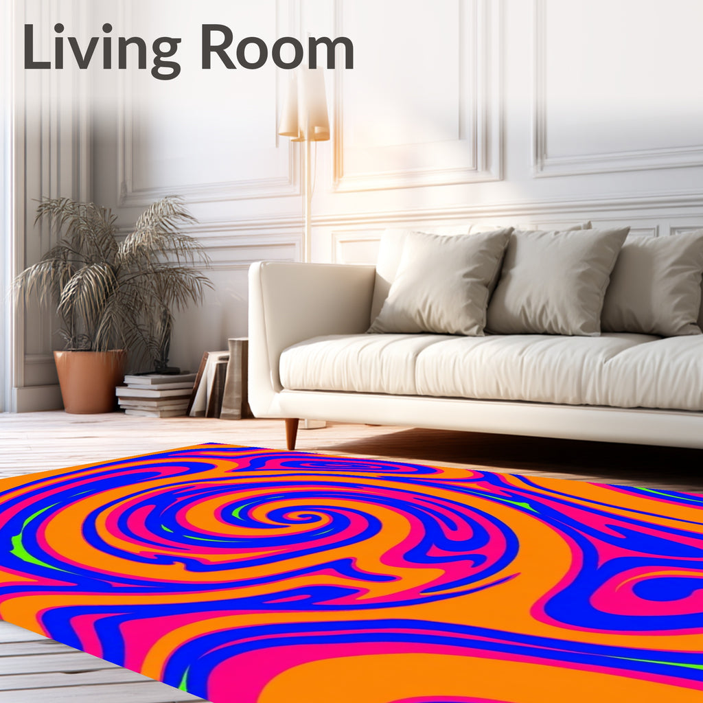 Vibrant Swirl Psychedelic Pattern Rug