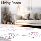 Abstract Floral Geometric Pattern Rug