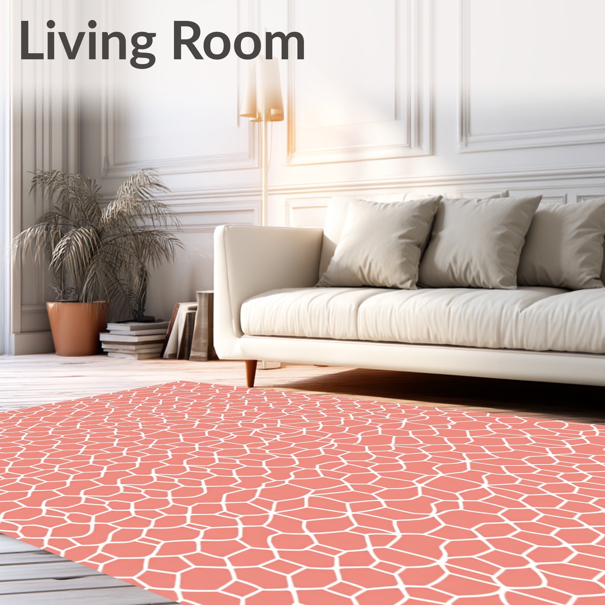 Coral Organic Cell Pattern Rug