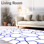 Abstract Blue Network Pattern Rug