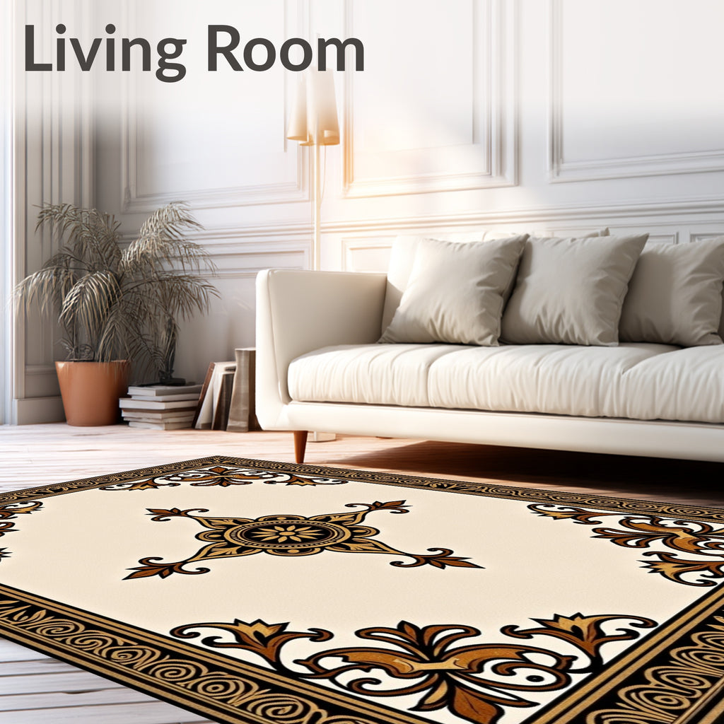 Antique Floral Border With Center Medallion Rug