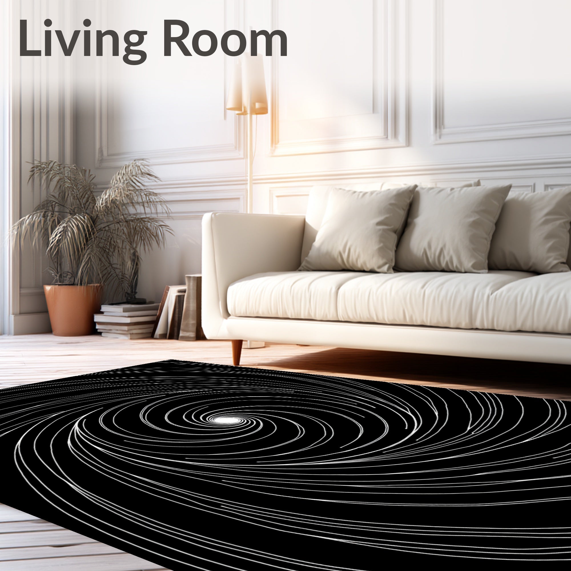 Abstract Swirling Lines Pattern Rug