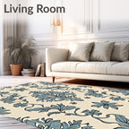 Ornate Floral Damask Art Deco Pattern Rug