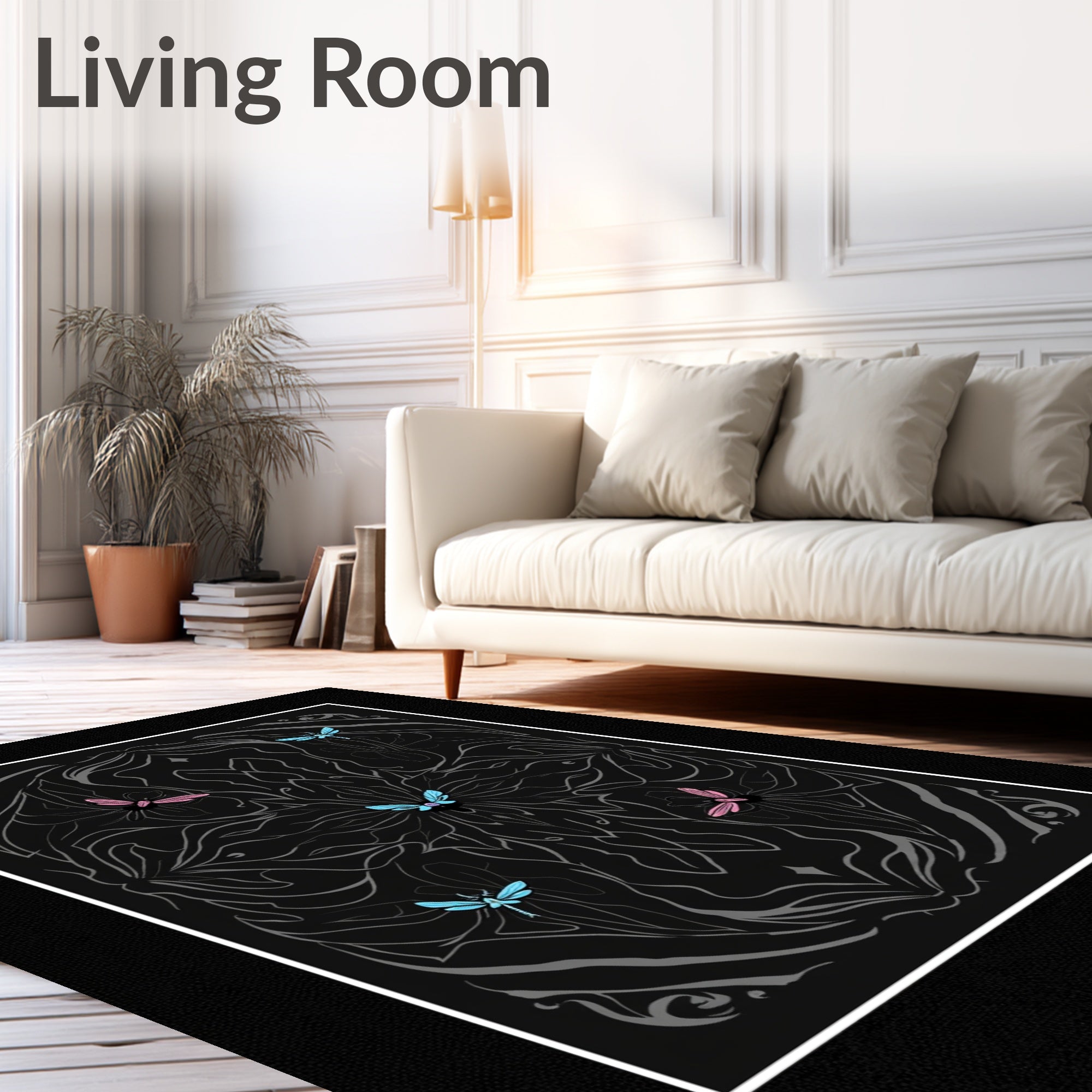 Mystical Dragonfly Mandala Design Rug