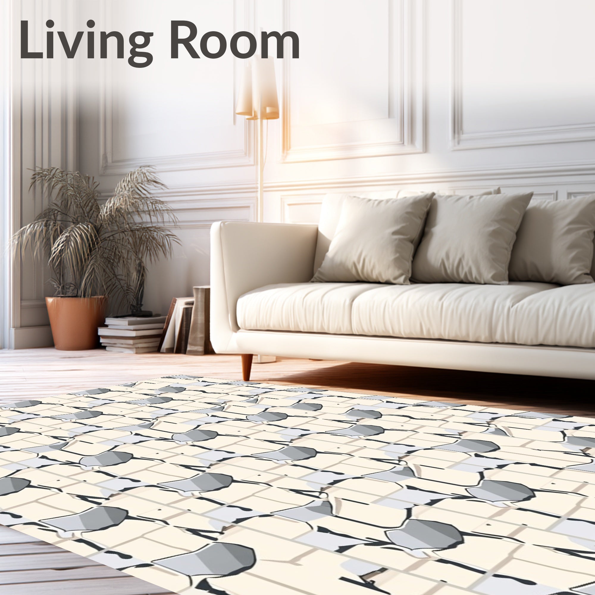 Chipped Stone Geometric Pattern Rug