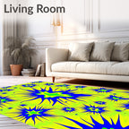 Vibrant Starburst Abstract Pattern Design Rug