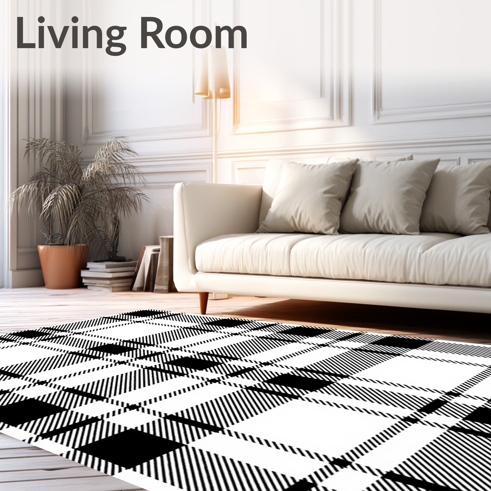 Classic Tartan Grid Pattern Rug