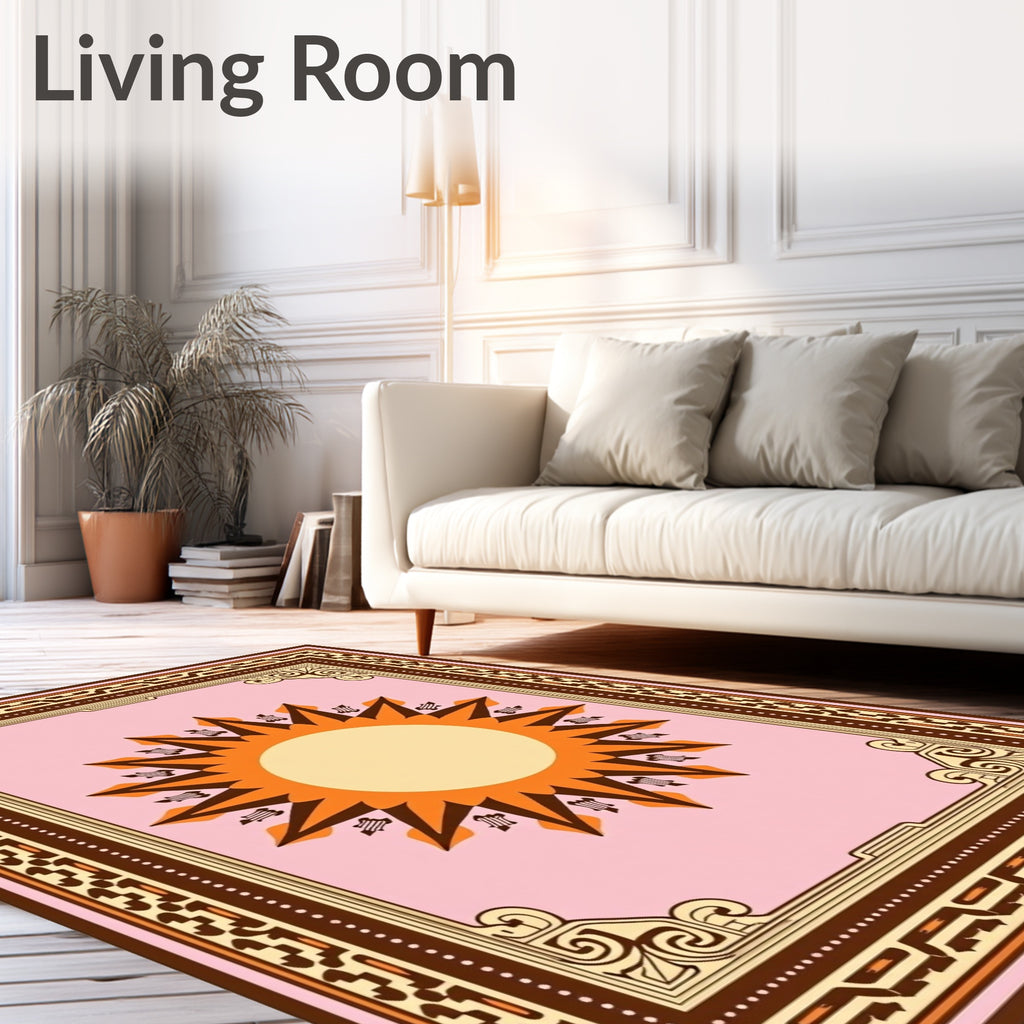 Sunburst Border Pattern Rug
