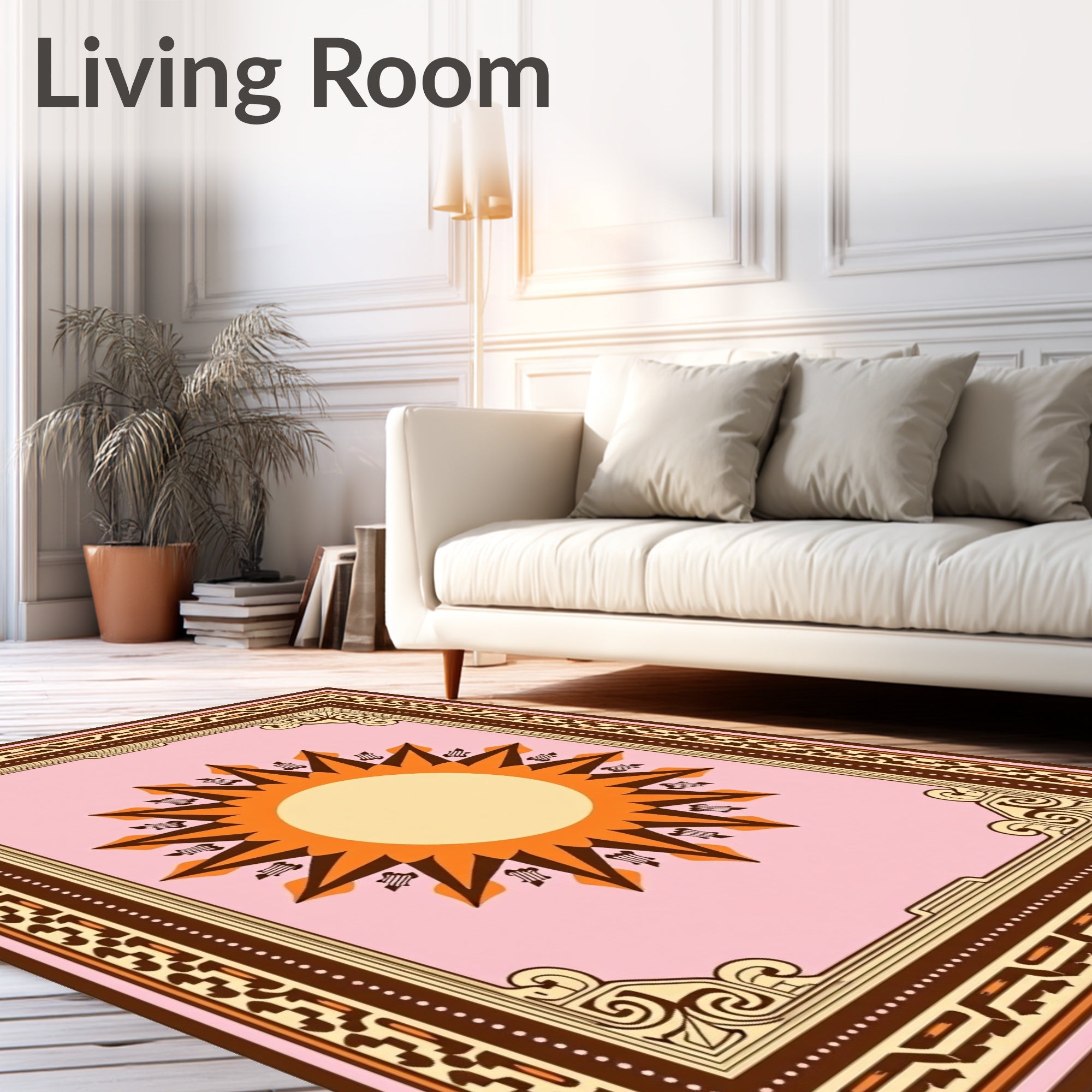 Sunburst Border Pattern Rug
