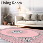 Pink Geometric Eye Pattern Rug