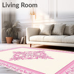 Vintage Pink Floral Ornament Rug