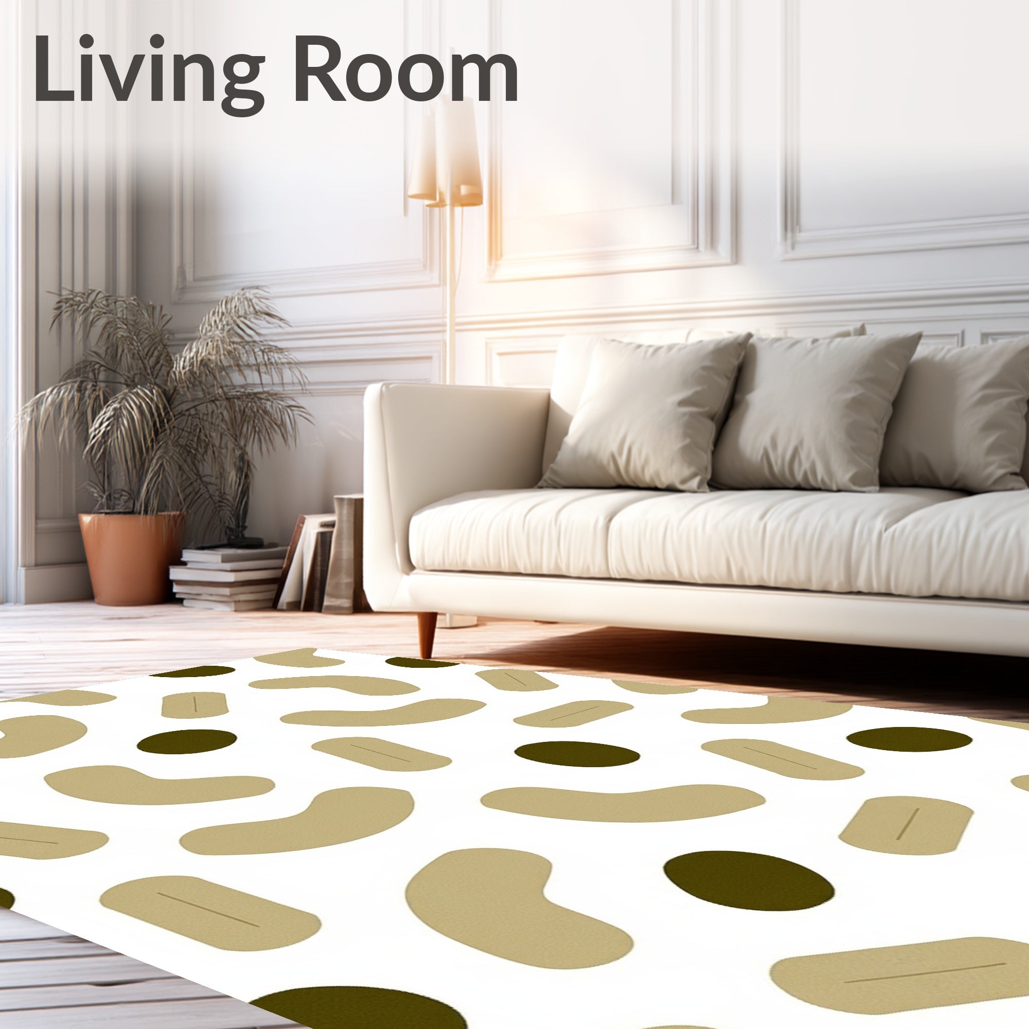Organic Pebble and Bean Pattern Rug