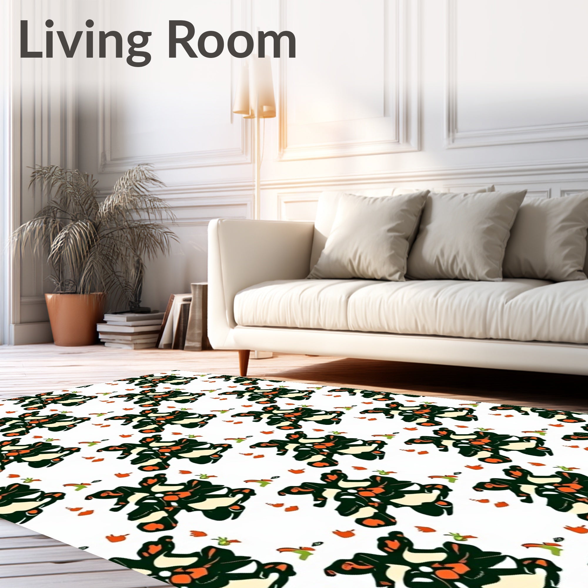 Abstract Floral Arrangement Pattern Rug