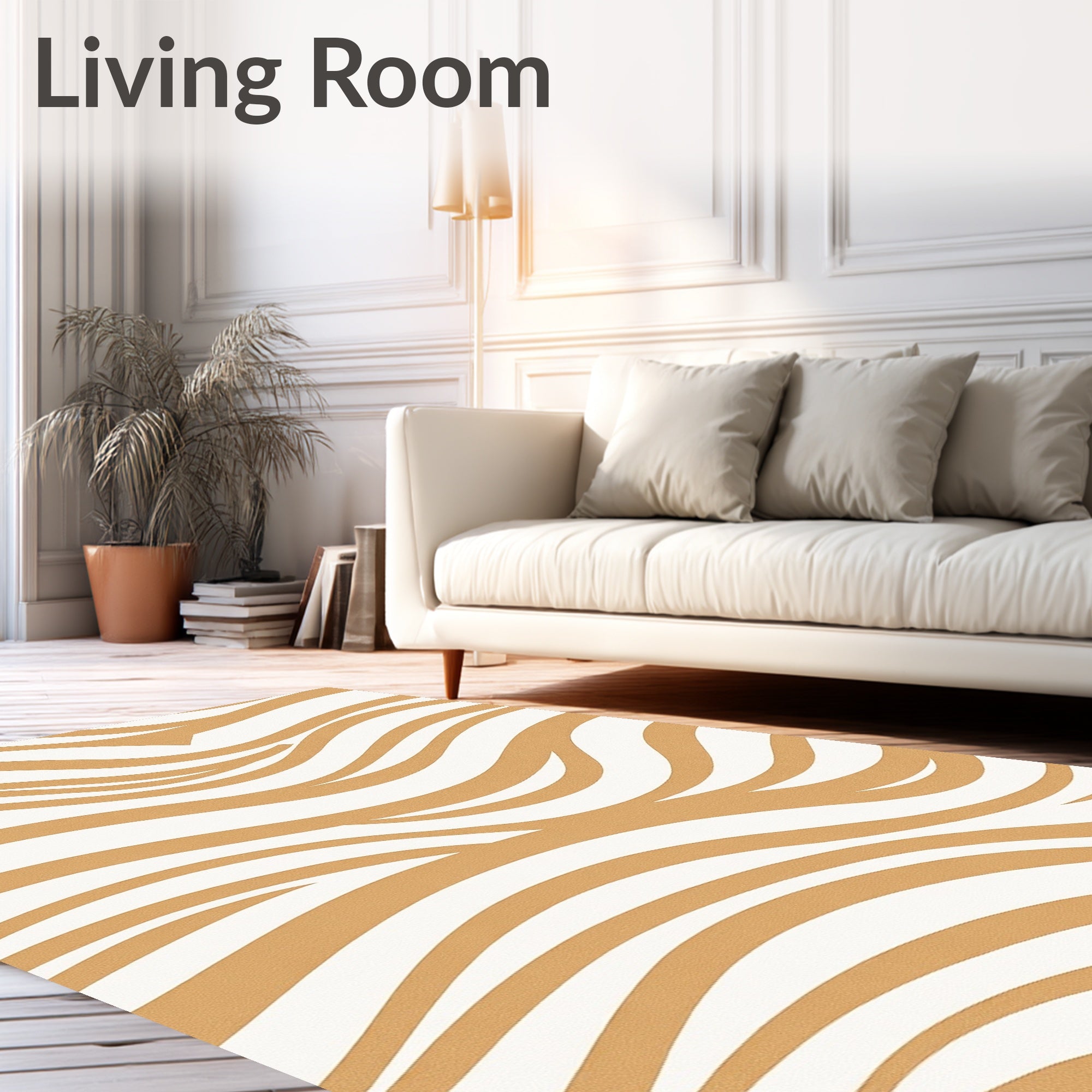 Golden Caramel Swirl Pattern Rug