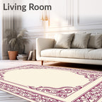 Ornate Scrollwork Border Design Rug
