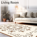 Elegant Floral Medallion Brown Design Rug