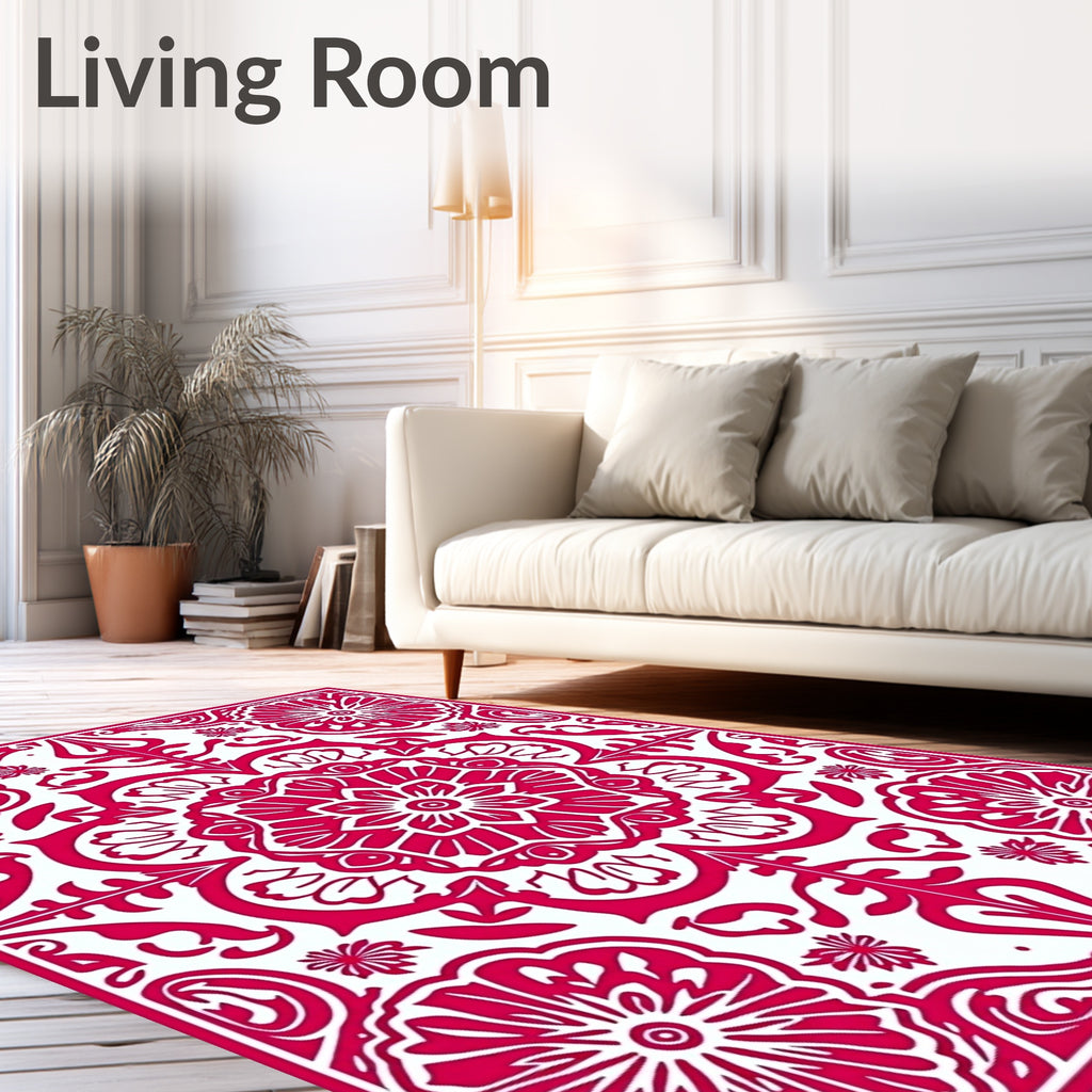 Bold Floral Mandala Decorative Rug