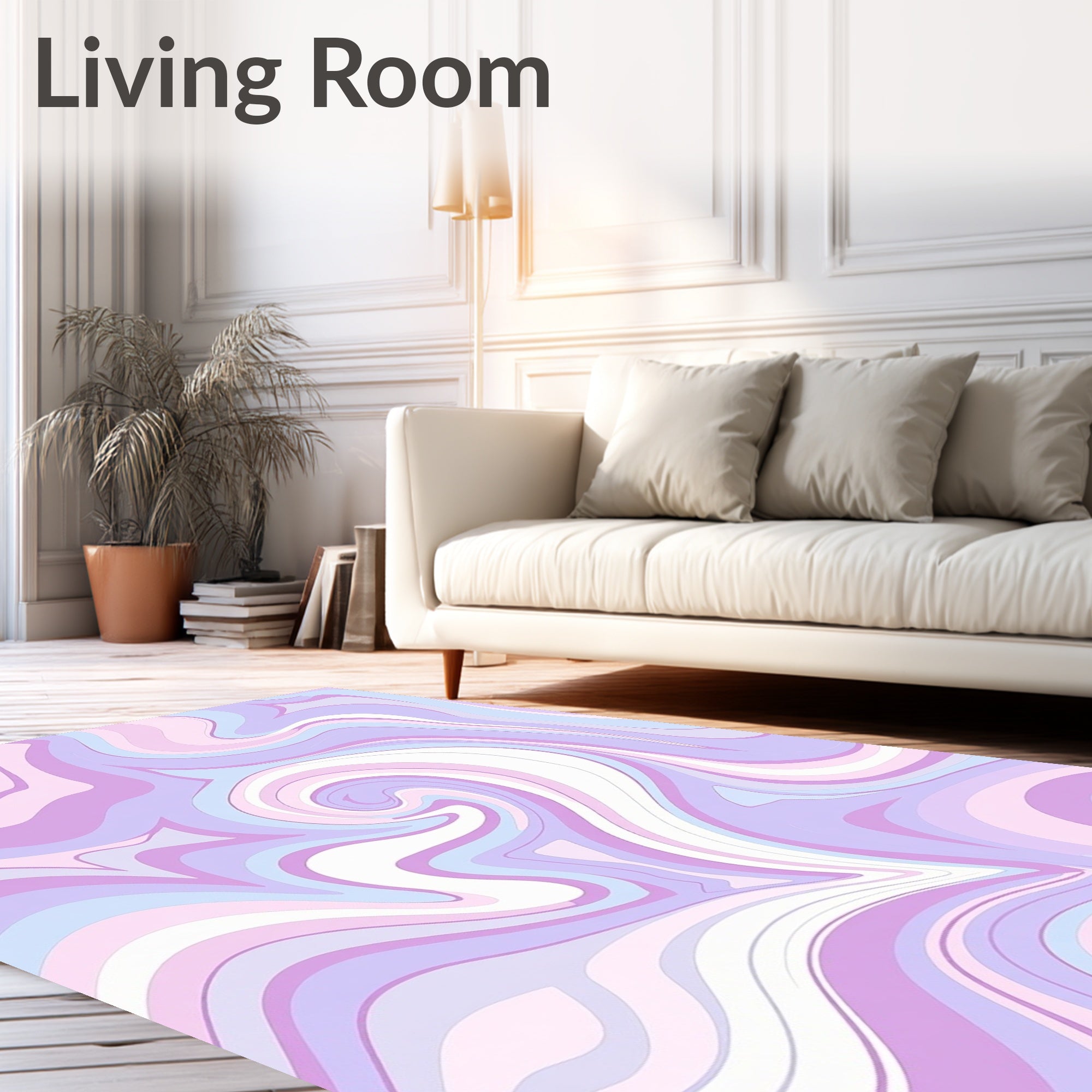 Pastel Swirl Marble Pattern Design Rug