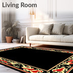 Regal Red Gold Foliage Border Rug
