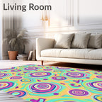 Psychedelic Swirl Vibrant Pattern Rug