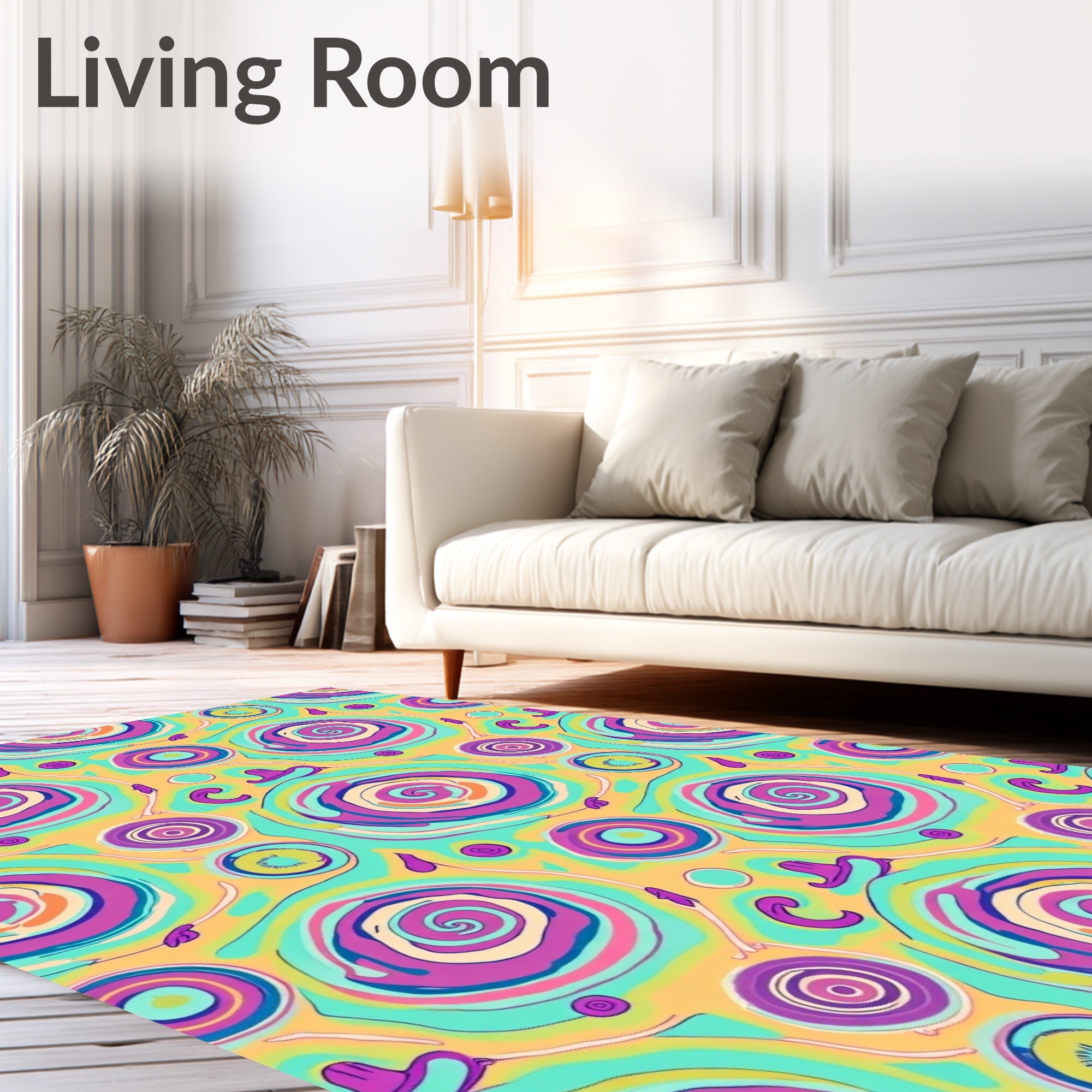 Psychedelic Swirl Vibrant Pattern Rug