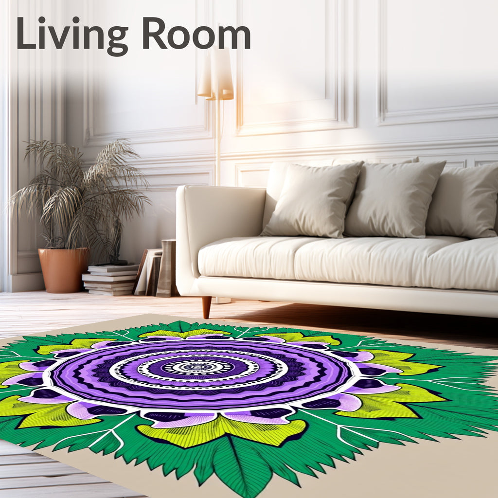Vibrant Floral Mandala Design Rug