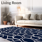 Modern Geometric Honeycomb Pattern Design Rug