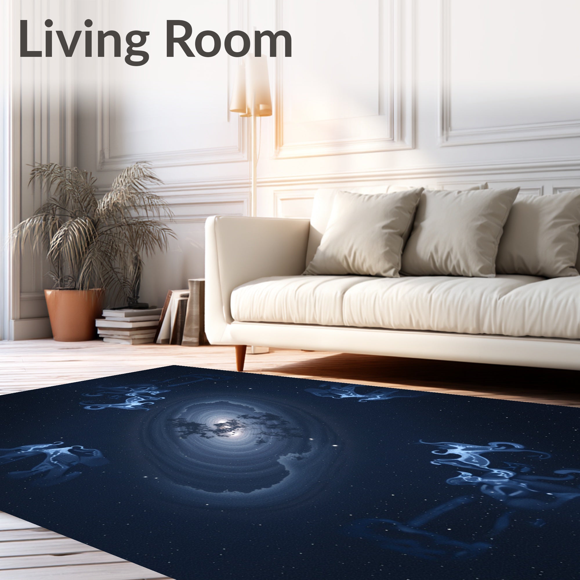 Celestial Creatures Galaxy Pattern Rug