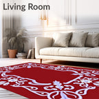 Elegant Floral Scrollwork Frame Design Rug