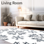 Gray Frost Snowflake Medallion Rug
