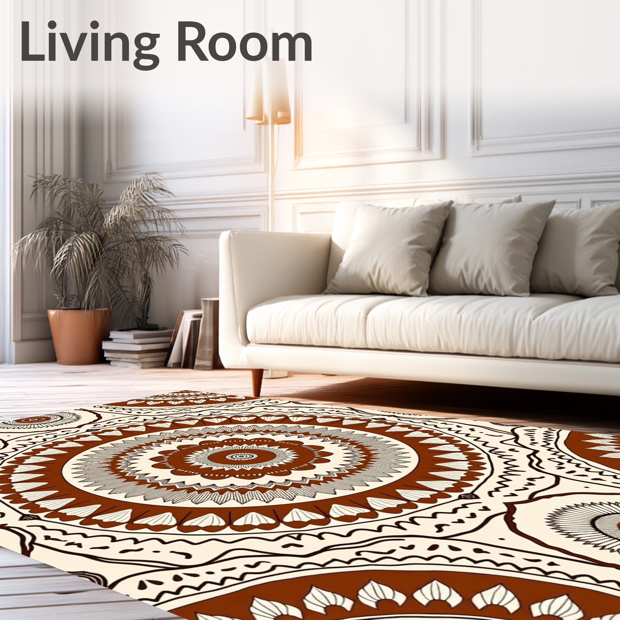 Tonal Medallion Pattern Design Rug