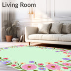 Retro Floral Garden Pattern Rug