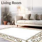Vintage Scrollwork Elegant Border Design Rug