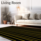 Black and Yellow Vertical Stripe Rug
