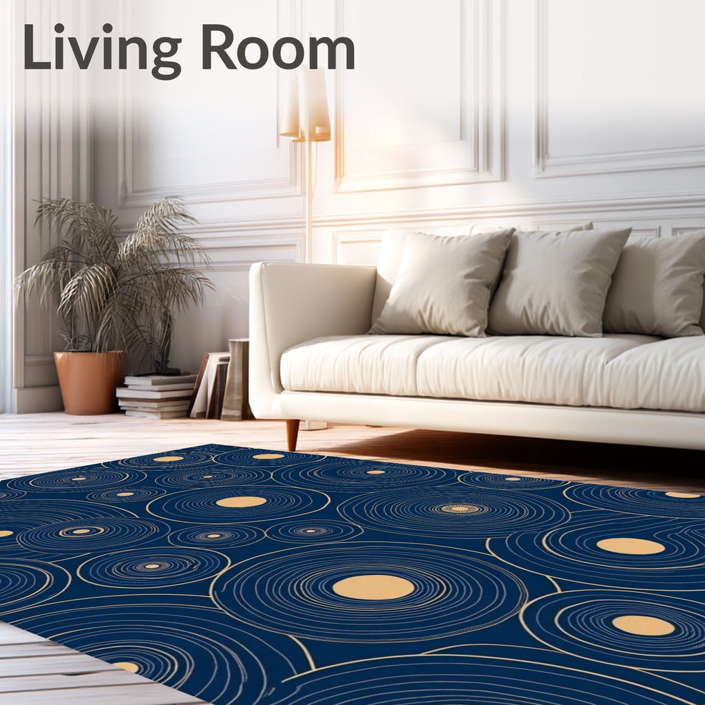 Concentric Circles Modern Geometric Design Rug