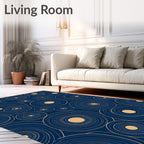 Concentric Circles Modern Geometric Design Rug
