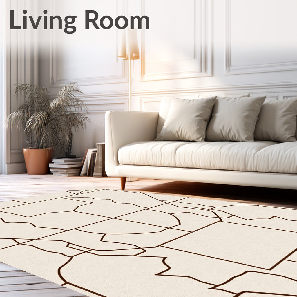 Abstract Geometric Line Art Pattern Rug