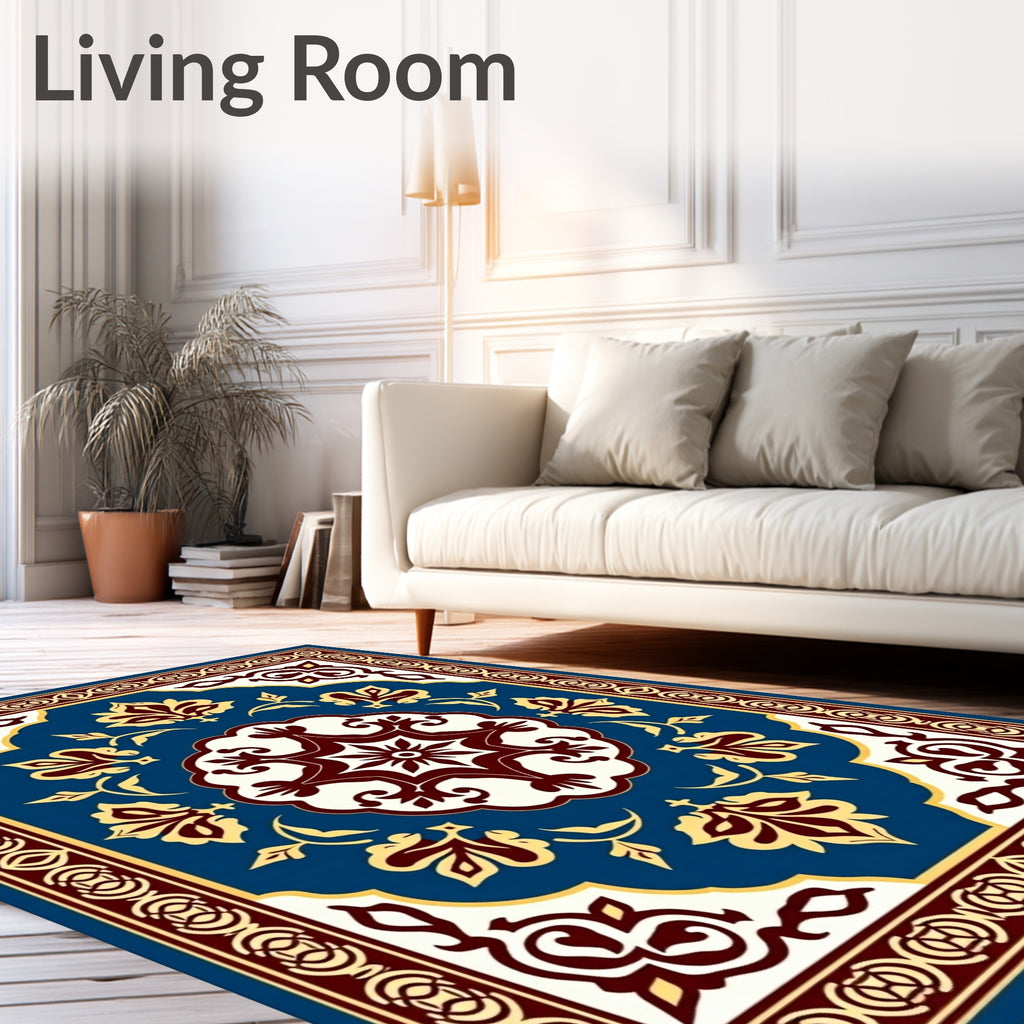 Intricate Floral Medallion Pattern Rug